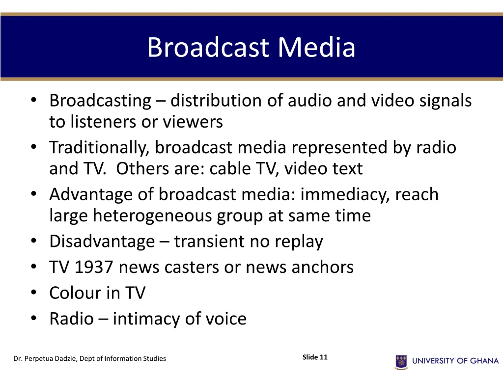 broadcast media