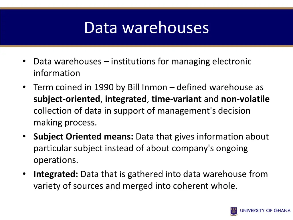 data warehouses