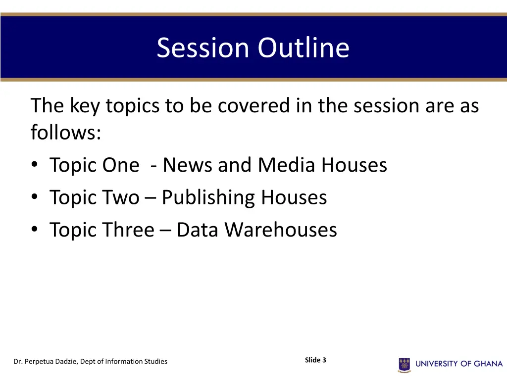 session outline
