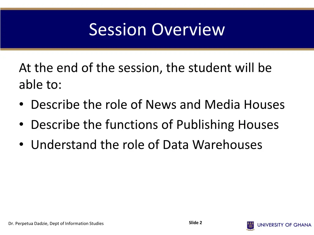 session overview