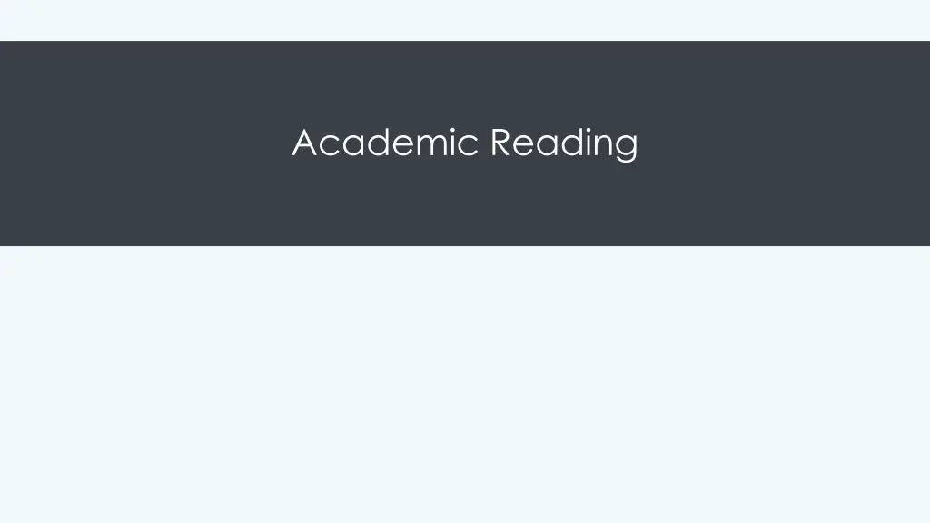 academic reading