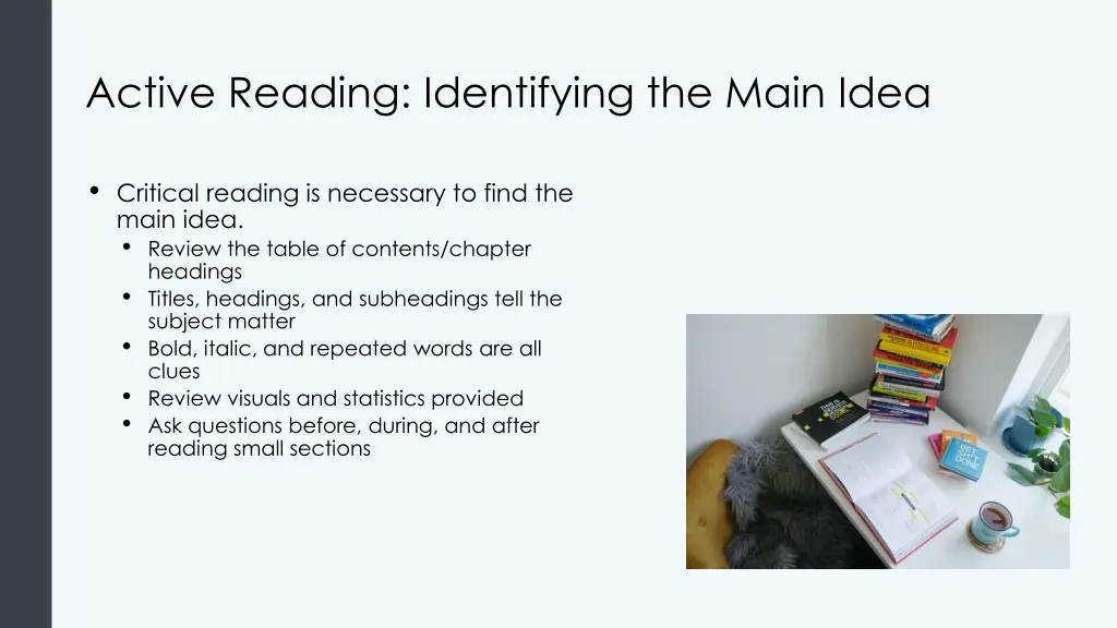 active reading identifying the main idea