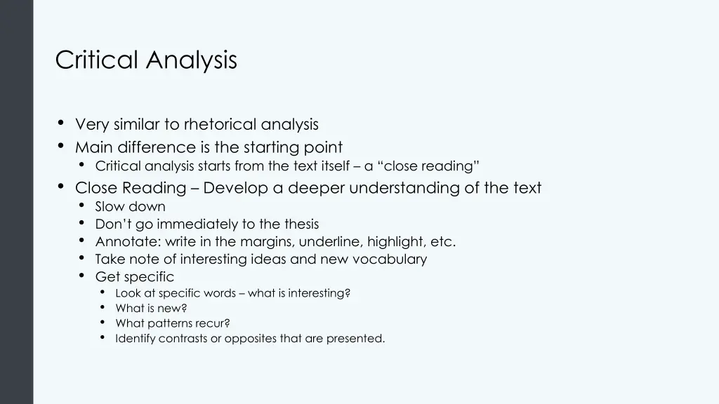 critical analysis