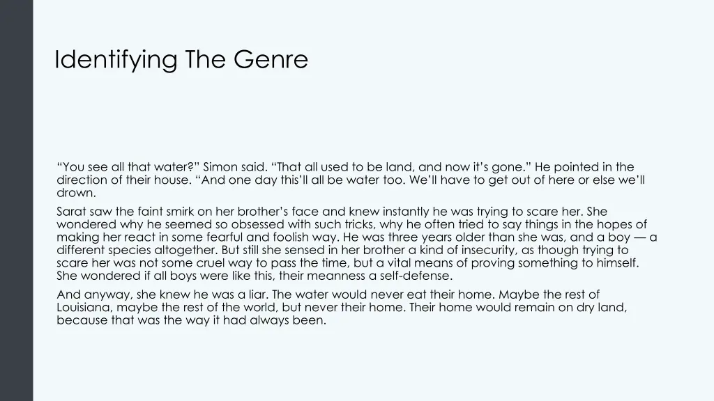 identifying the genre