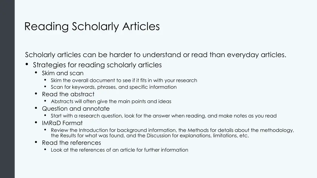 reading scholarly articles
