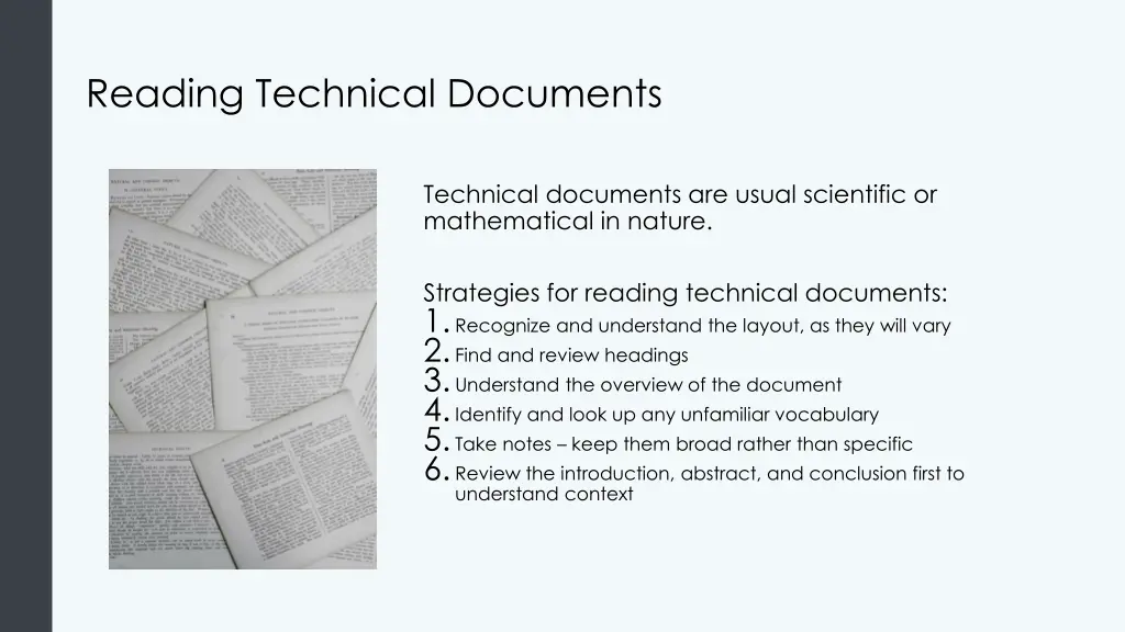 reading technical documents