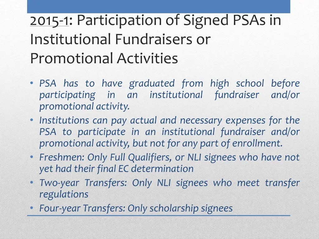 2015 1 participation of signed psas 1