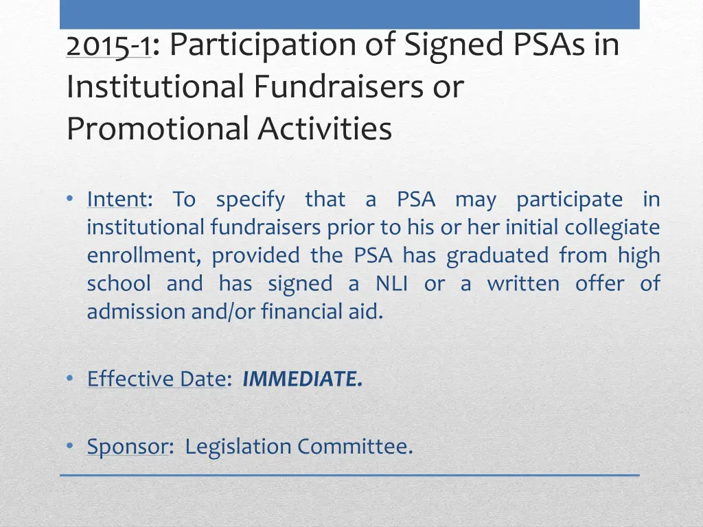 2015 1 participation of signed psas