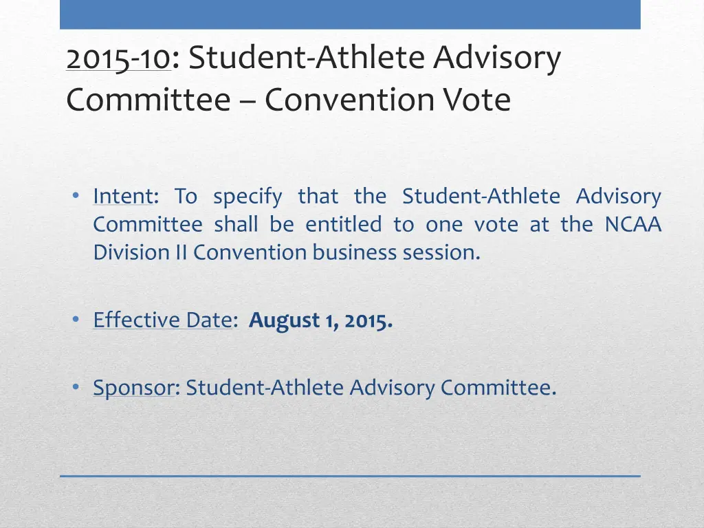 2015 10 student athlete advisory committee