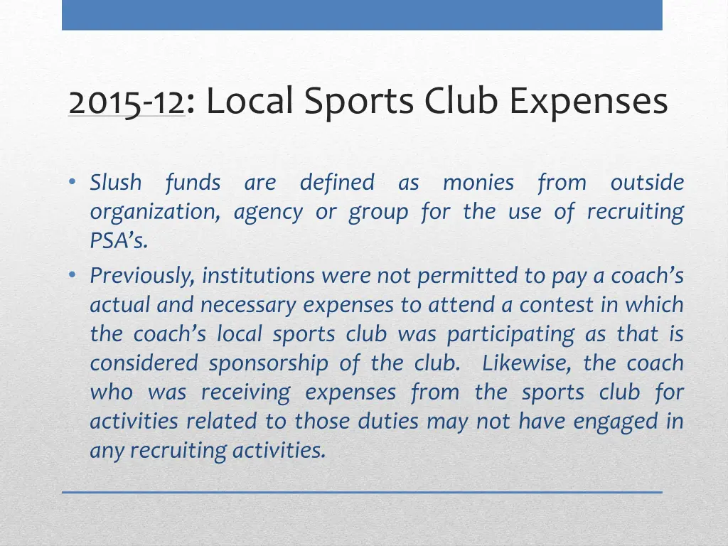2015 12 local sports club expenses