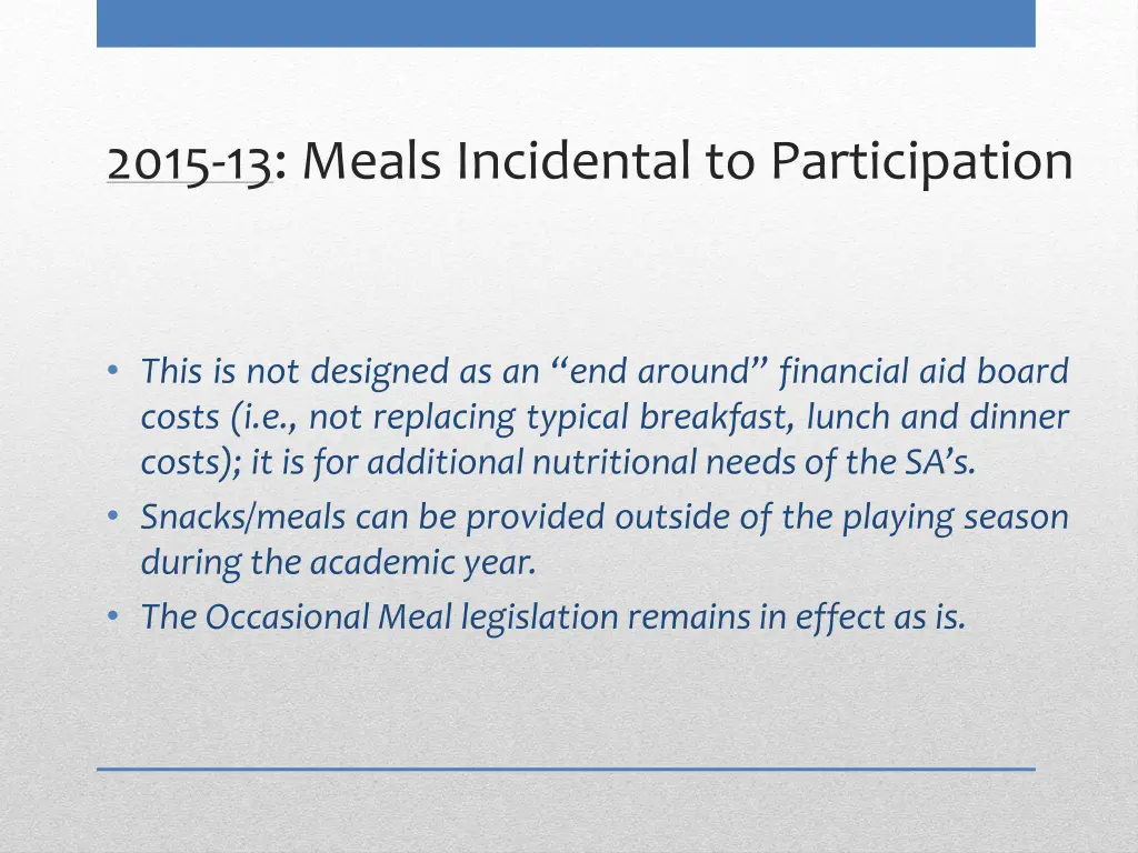 2015 13 meals incidental to participation 1