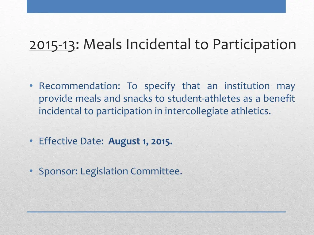 2015 13 meals incidental to participation