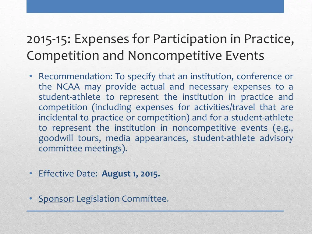 2015 15 expenses for participation in practice
