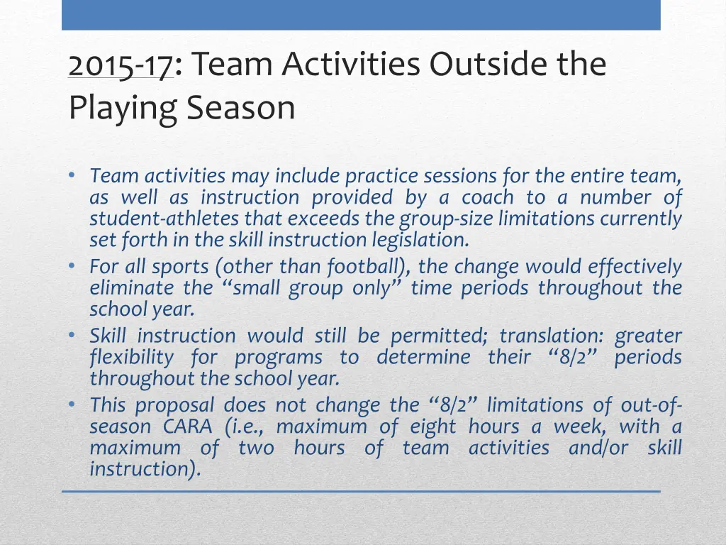 2015 17 team activities outside the playing season 1