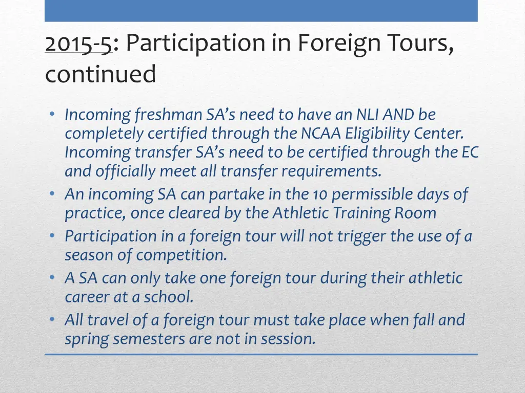 2015 5 participation in foreign tours continued 2