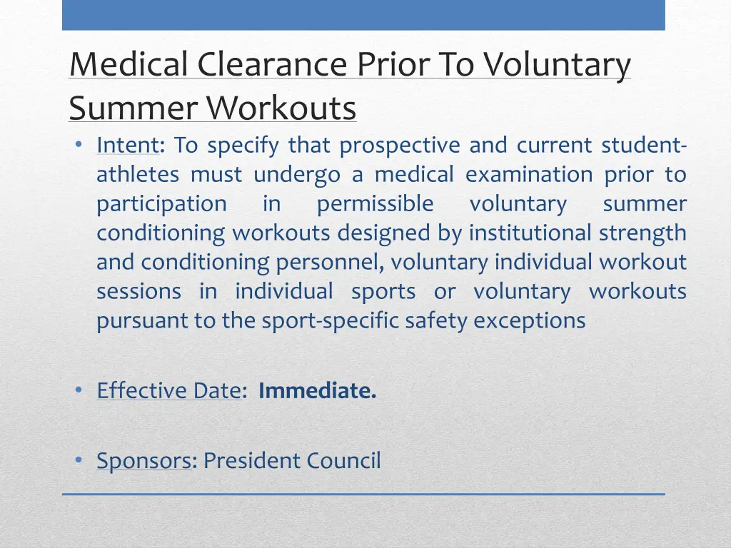 medical clearance prior to voluntary summer