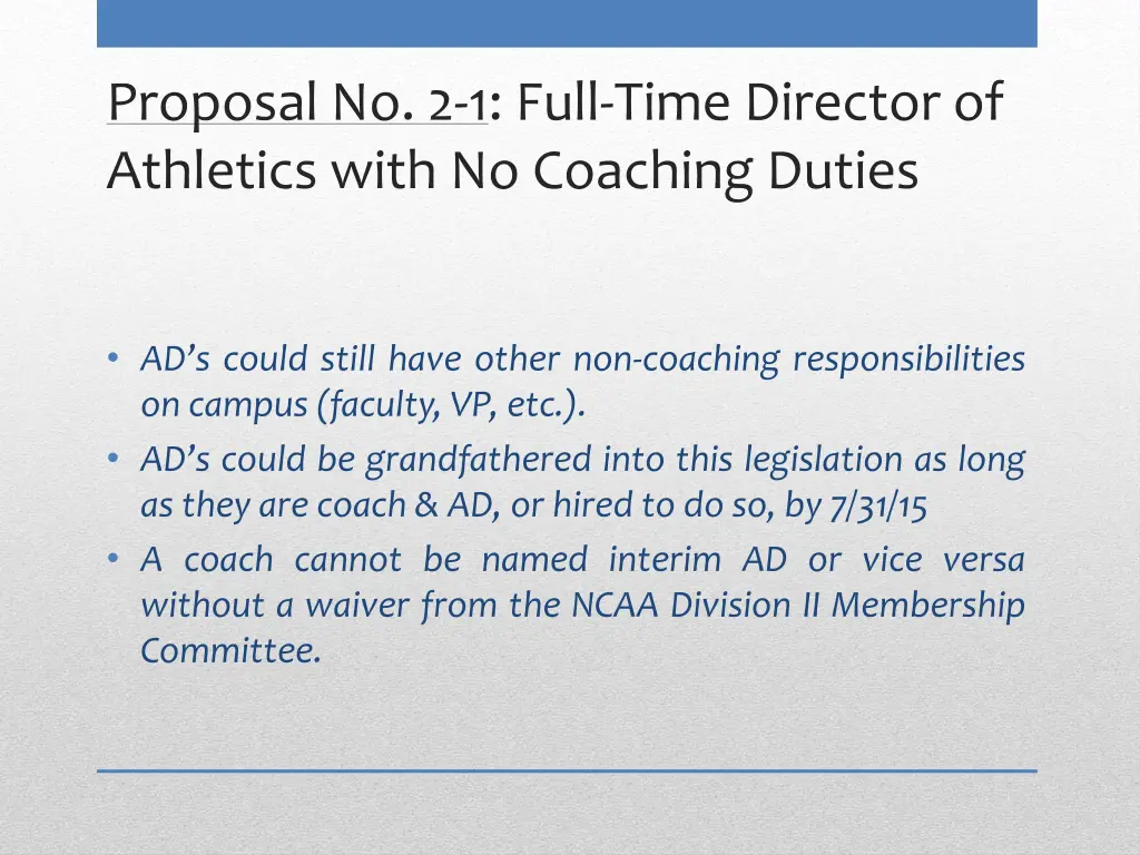 proposal no 2 1 full time director of athletics 1
