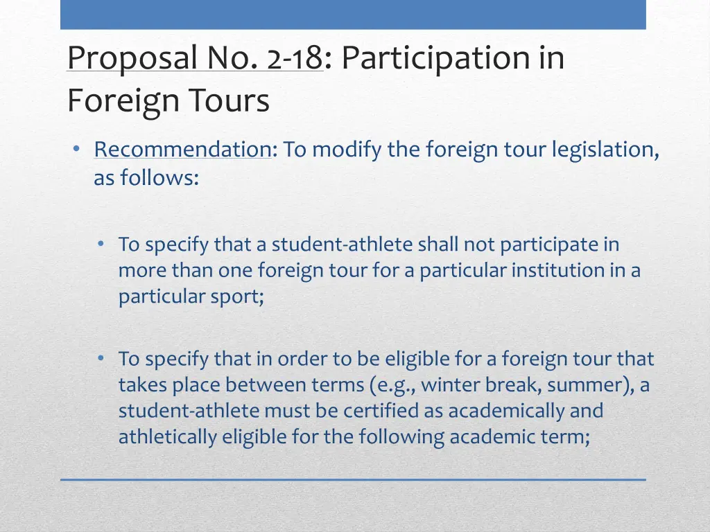 proposal no 2 18 participation in foreign tours