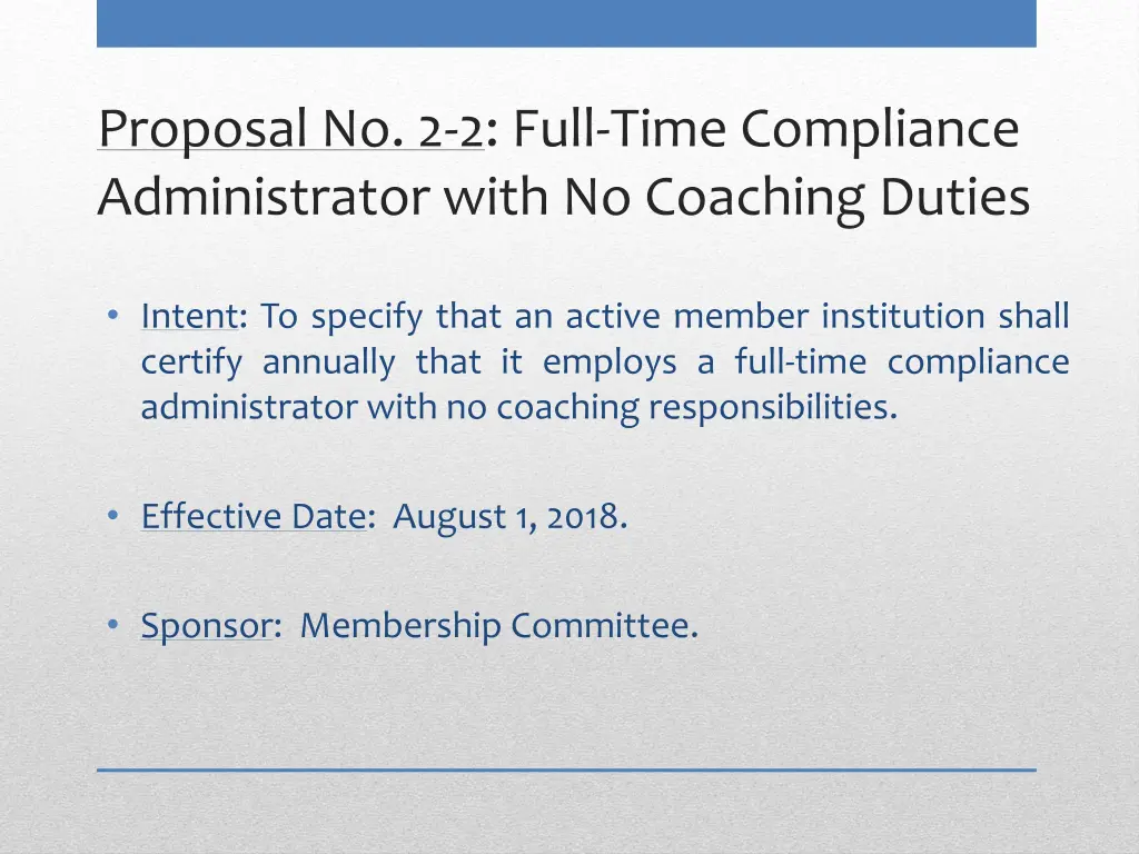 proposal no 2 2 full time compliance