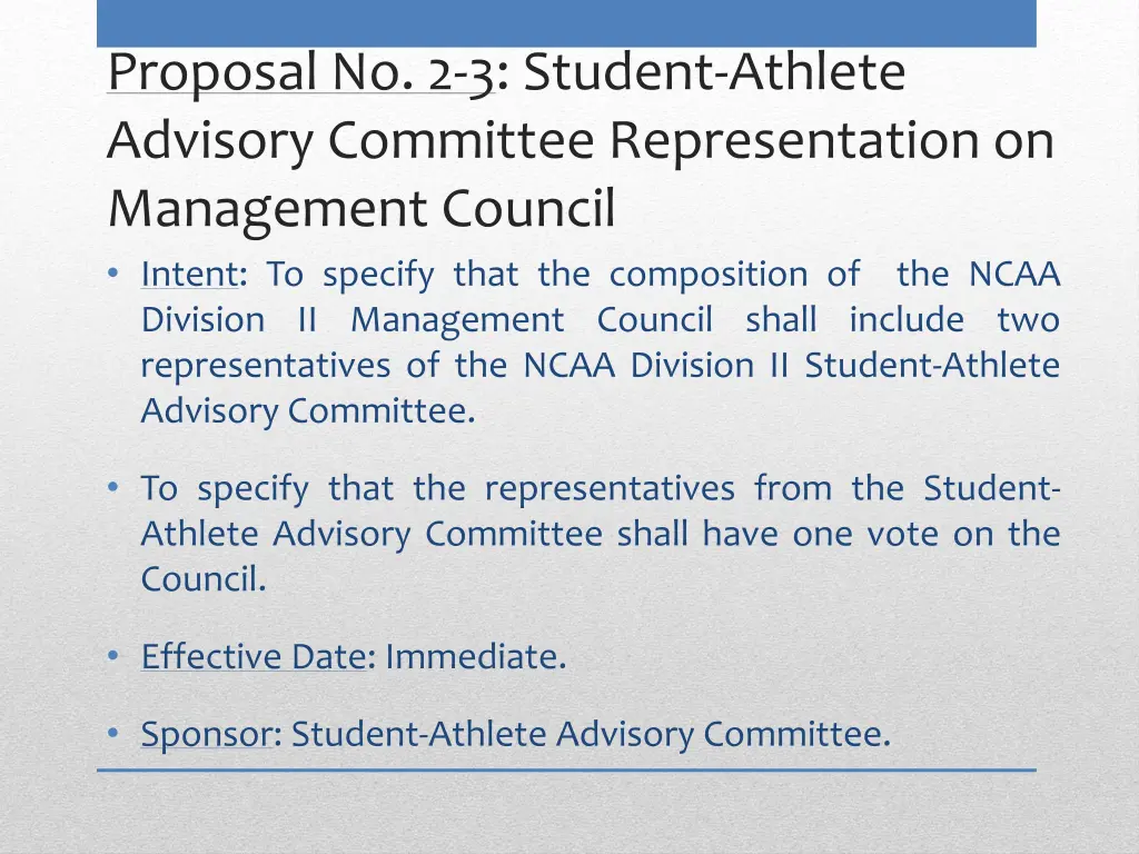 proposal no 2 3 student athlete advisory