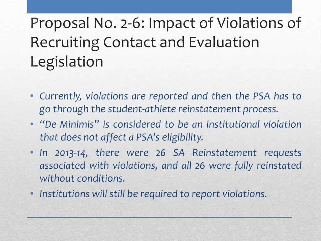 proposal no 2 6 impact of violations 1