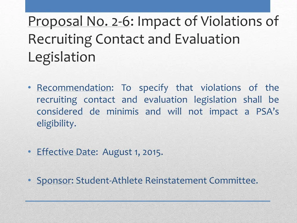 proposal no 2 6 impact of violations