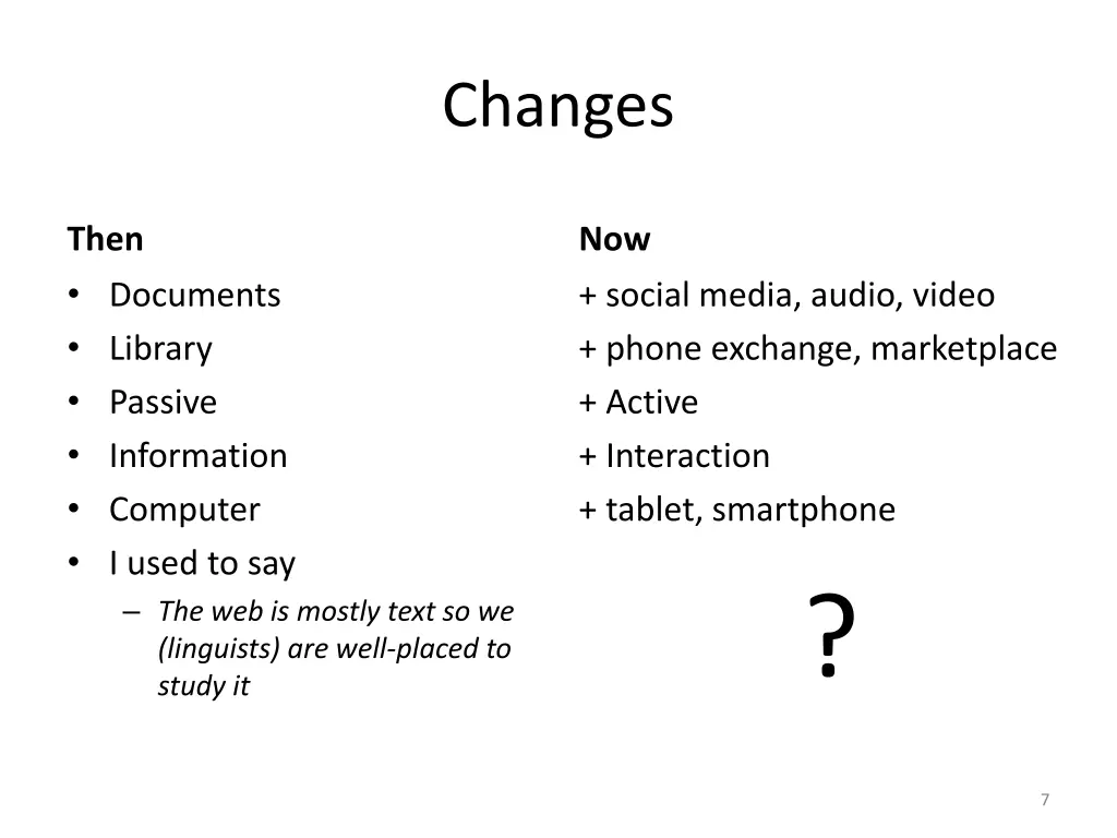 changes