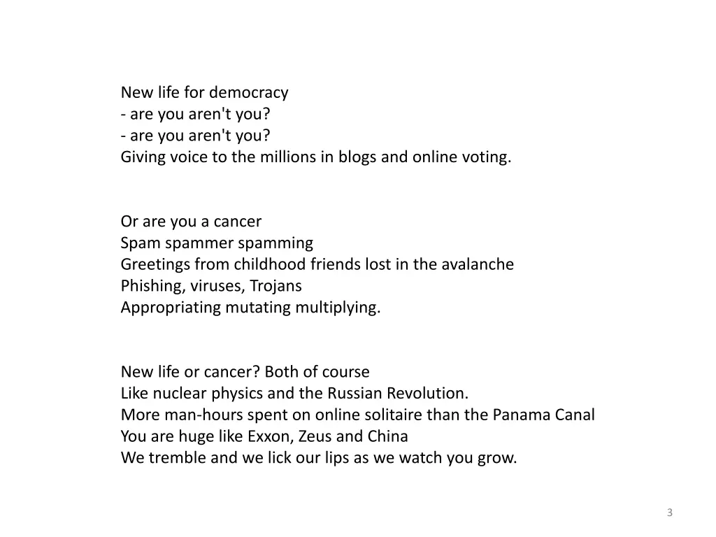 new life for democracy are you aren