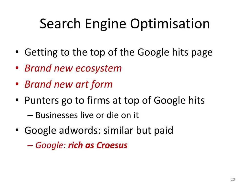 search engine optimisation