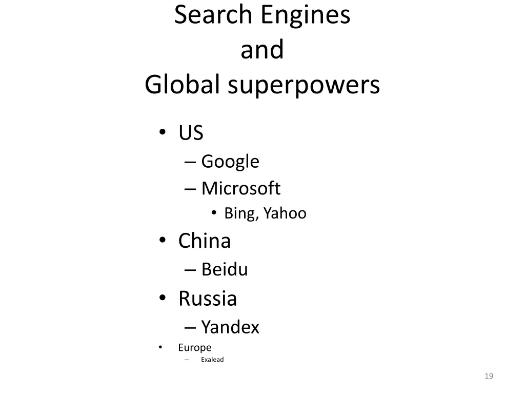 search engines and global superpowers