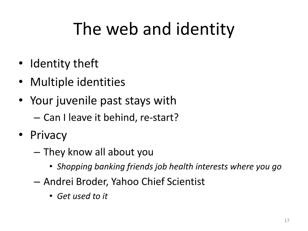 the web and identity