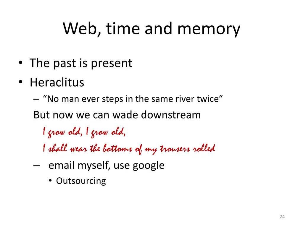 web time and memory