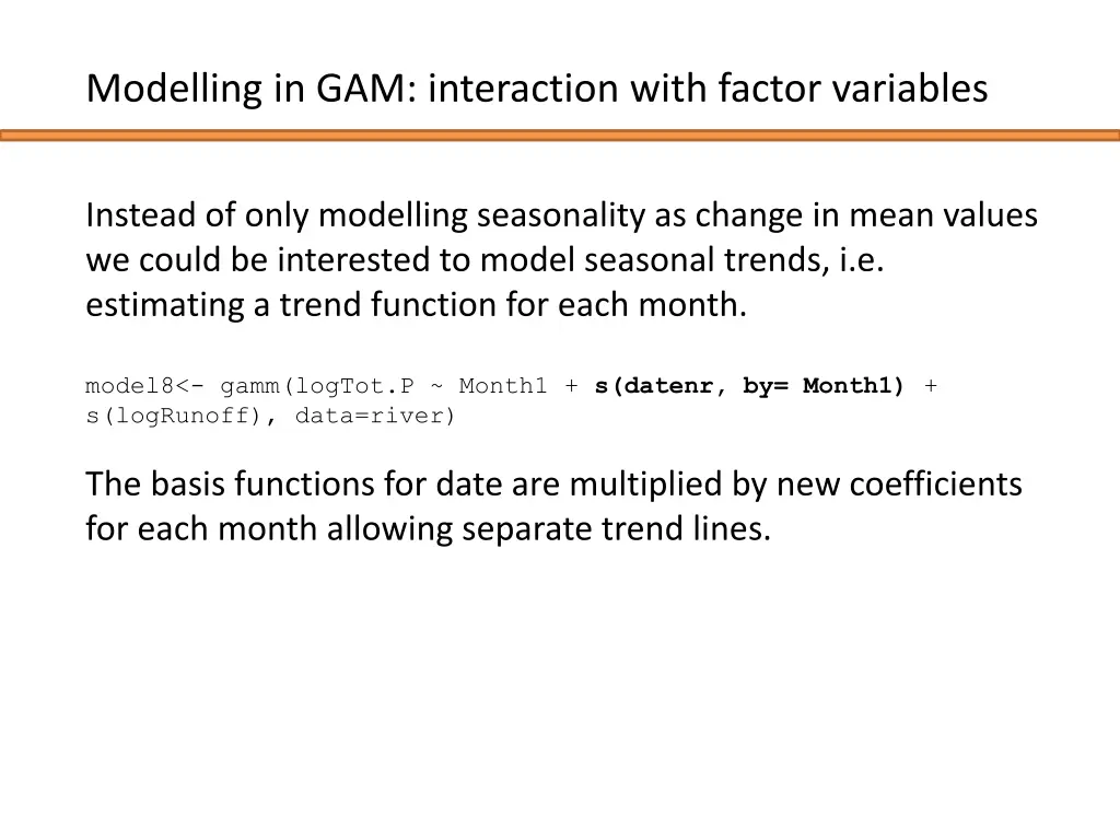 modelling in gam interaction with factor variables