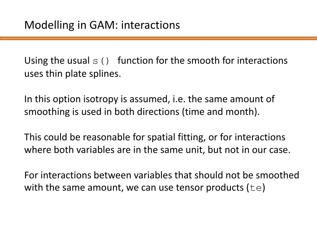 modelling in gam interactions 2
