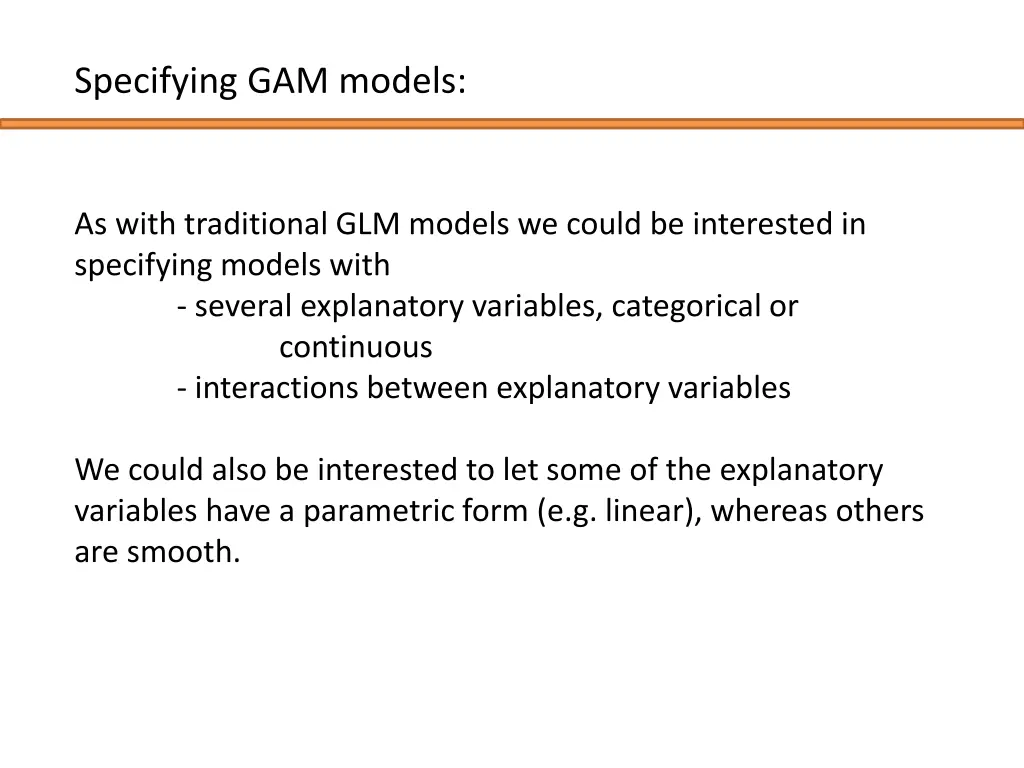 specifying gam models