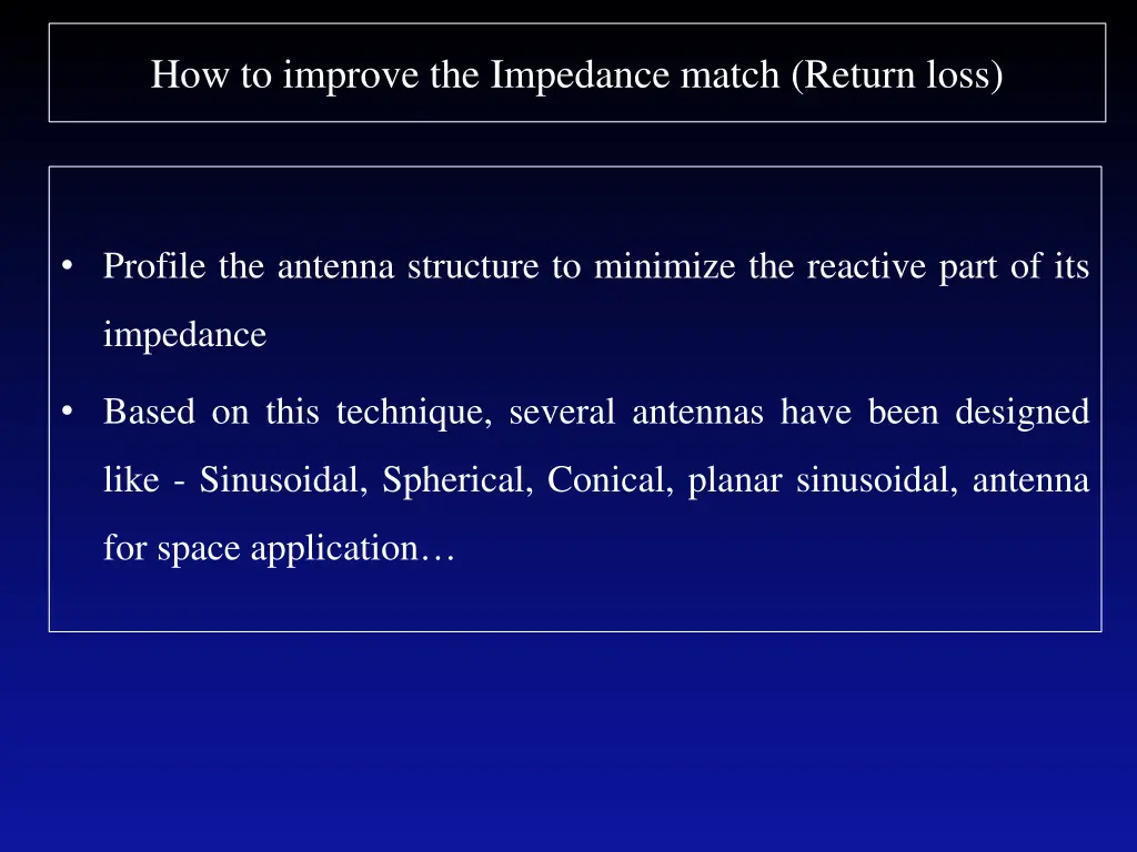 how to improve the impedance match return loss