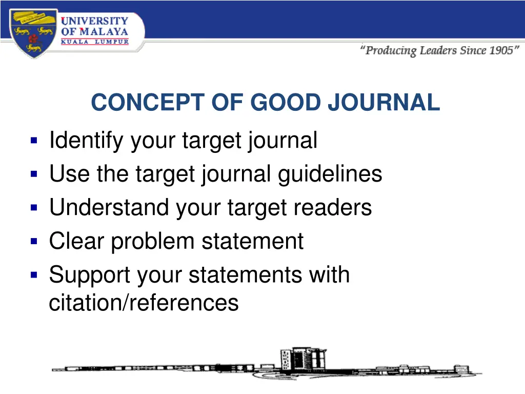 concept of good journal identify your target
