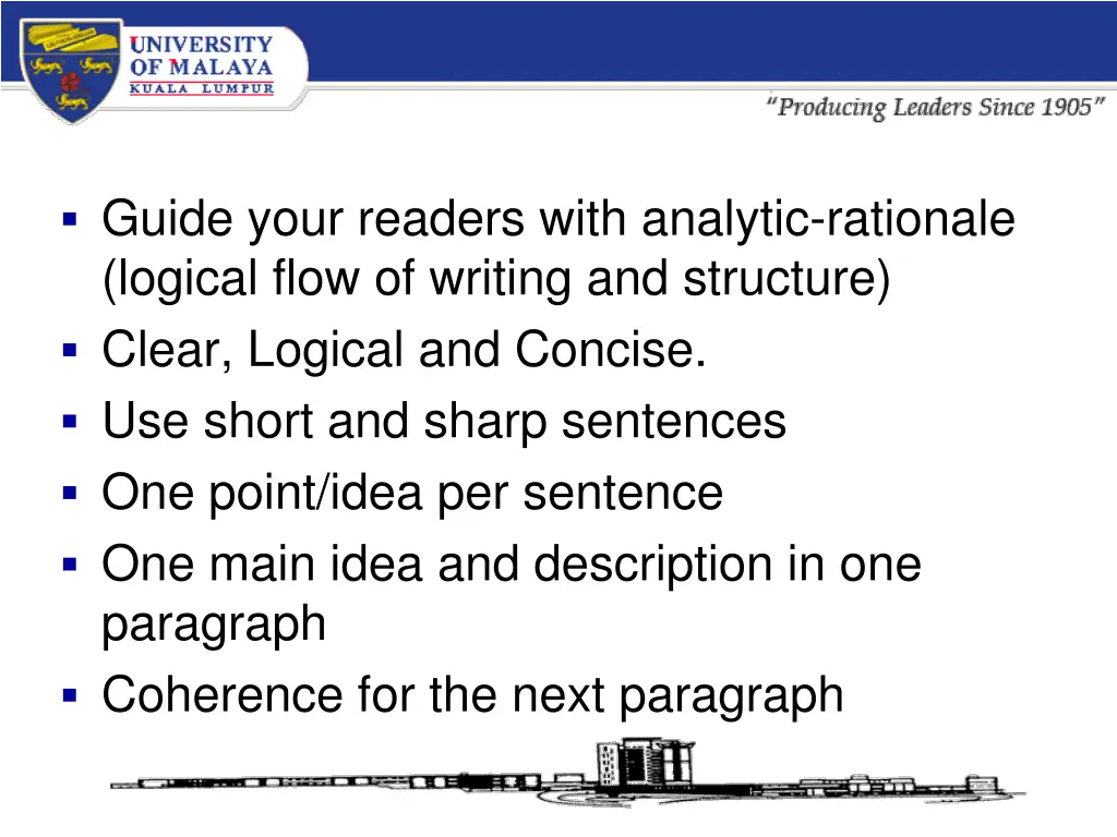 guide your readers with analytic rationale