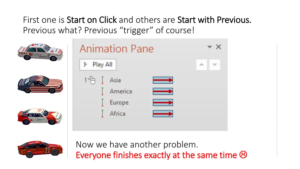 first one is start on click start on click
