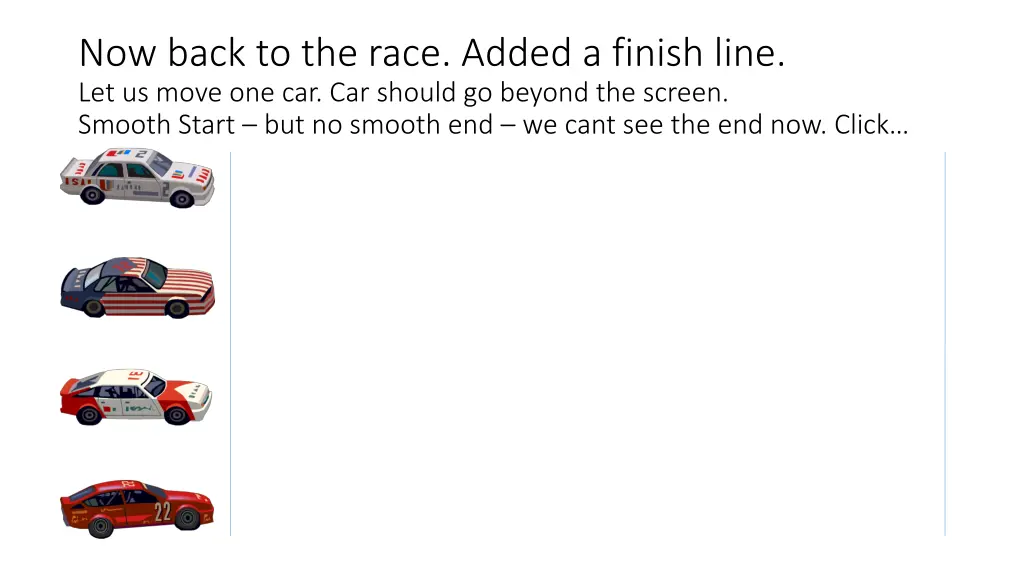 now back to the race added a finish line