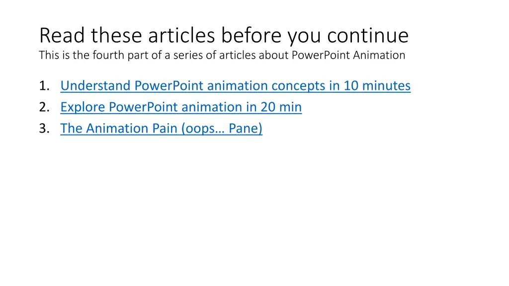read these articles before you continue this