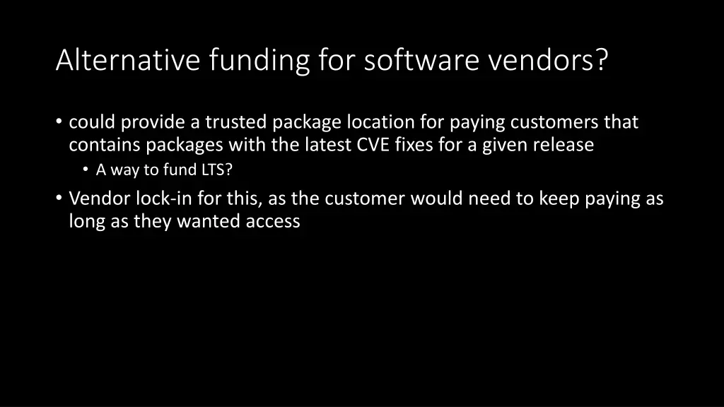 alternative funding for software vendors