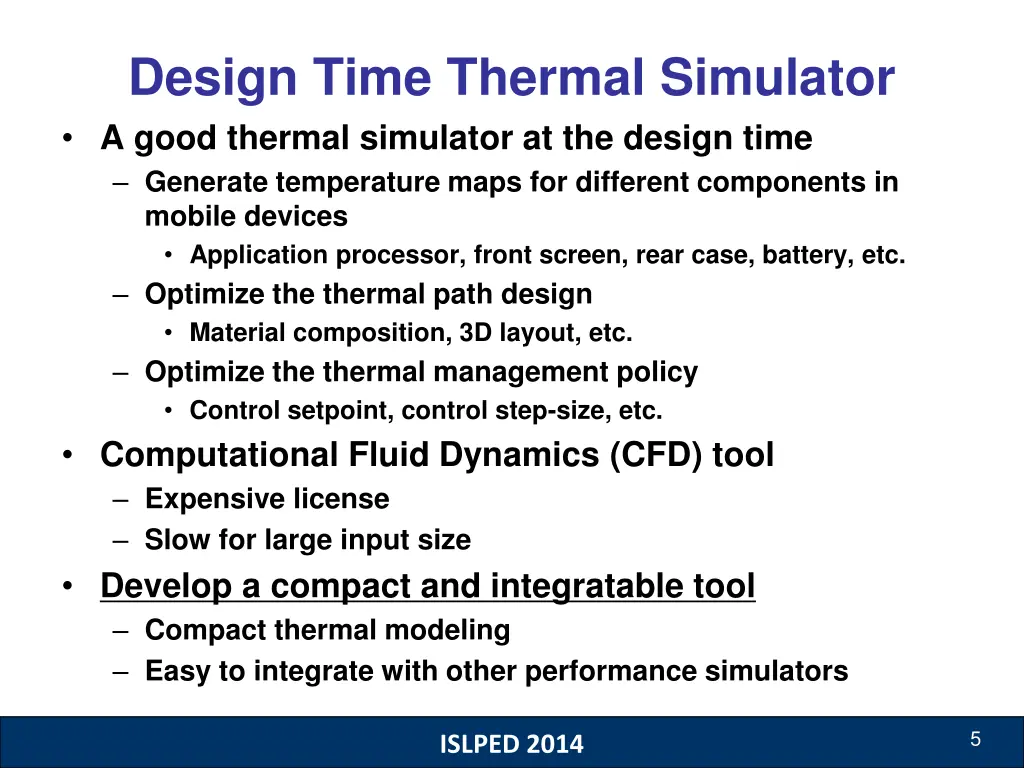 design time thermal simulator a good thermal