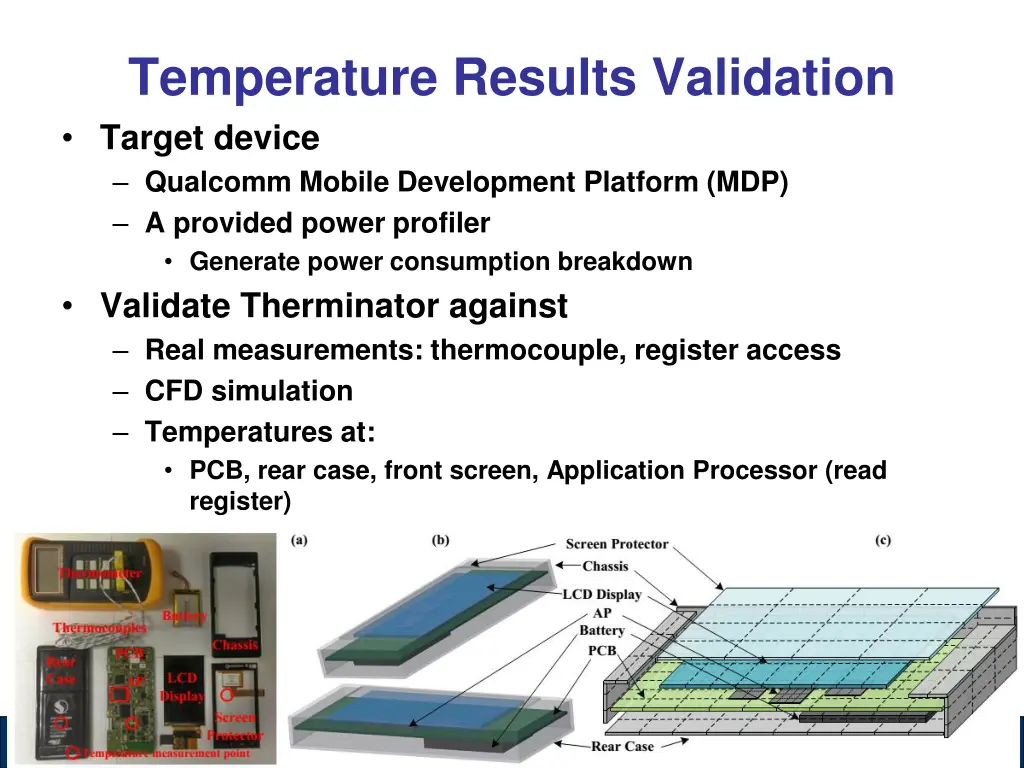 temperature results validation target device