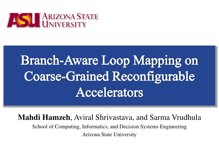 branch aware loop mapping on coarse grained