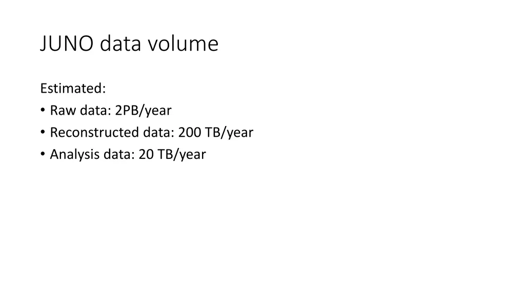 juno data volume