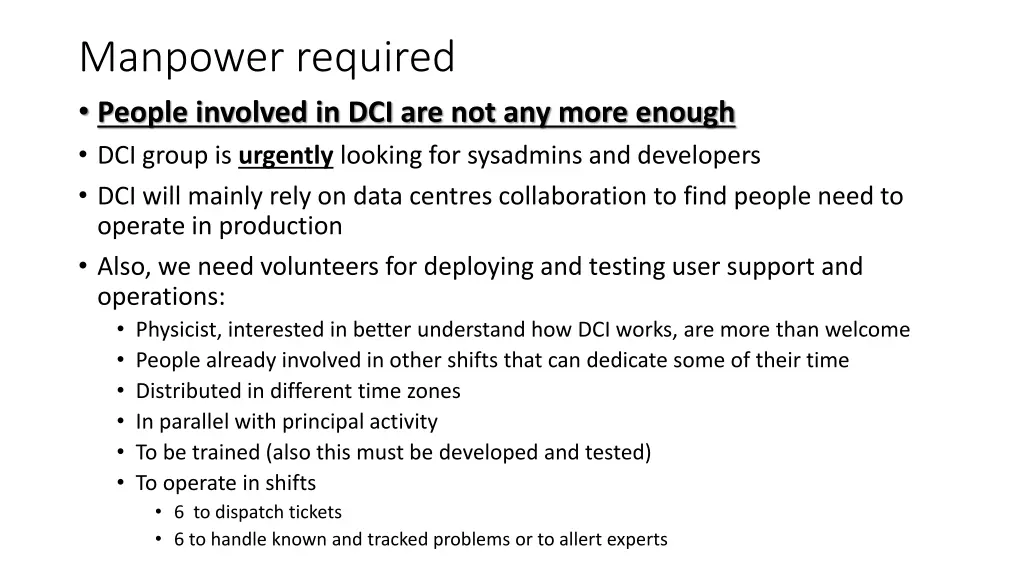 manpower required people involved