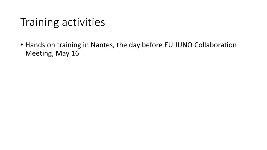 training activities