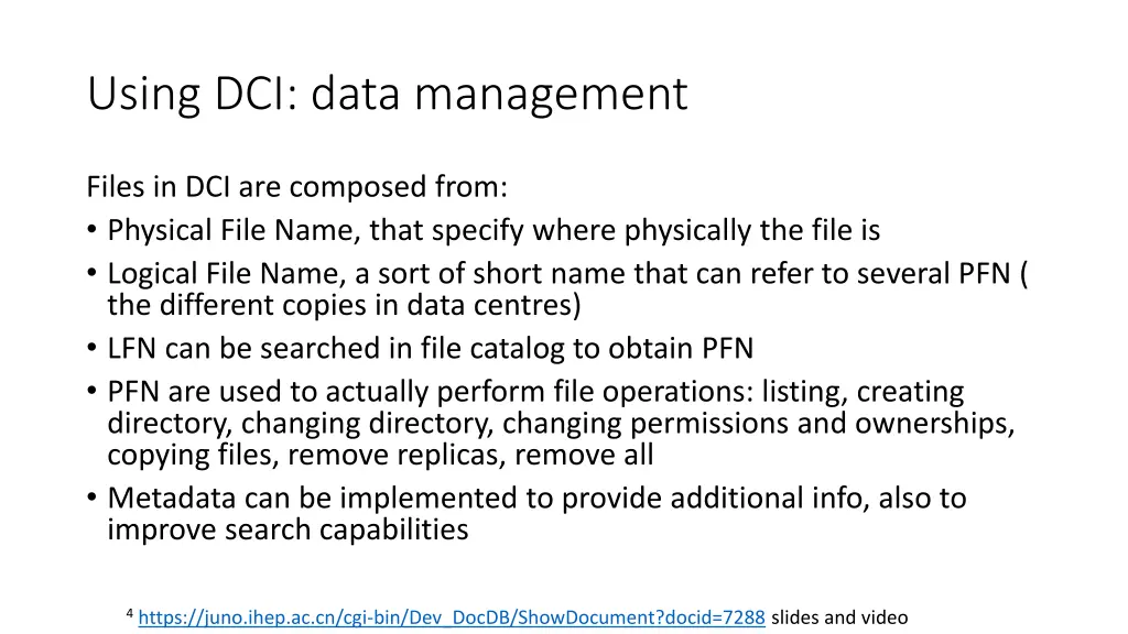 using dci data management