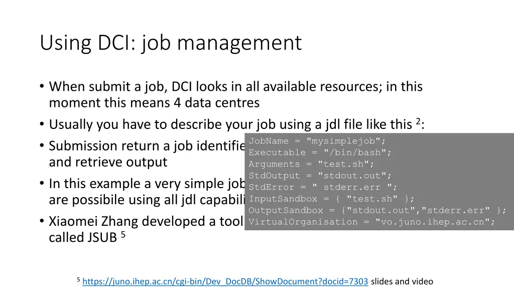using dci job management